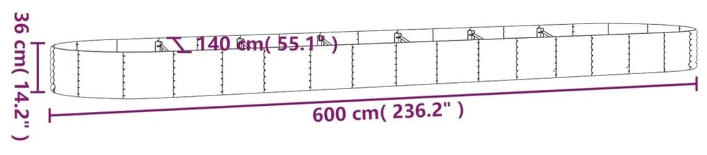 ΖΑΡΝΤΙΝΙΕΡΑ ΠΡΑΣΙΝΟ 600X140X36ΕΚ. ΑΤΣΑΛΙ ΜΕ ΗΛΕΚΤΡ.ΒΑΦΗ ΠΟΥΔΡΑΣ 319048