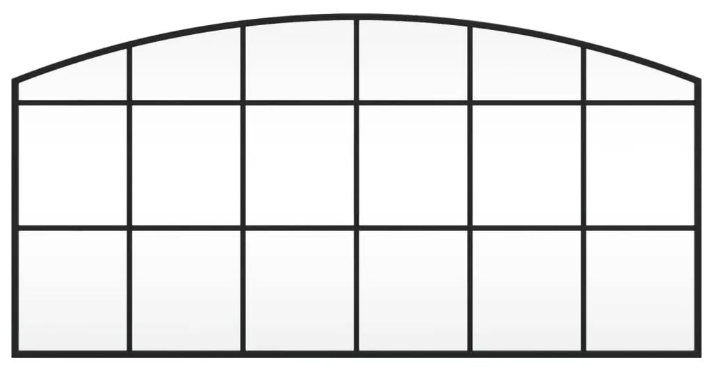 vidaXL Καθρέφτης Τοίχου Αψίδα Μαύρος 100 x 50 εκ. από Σίδερο