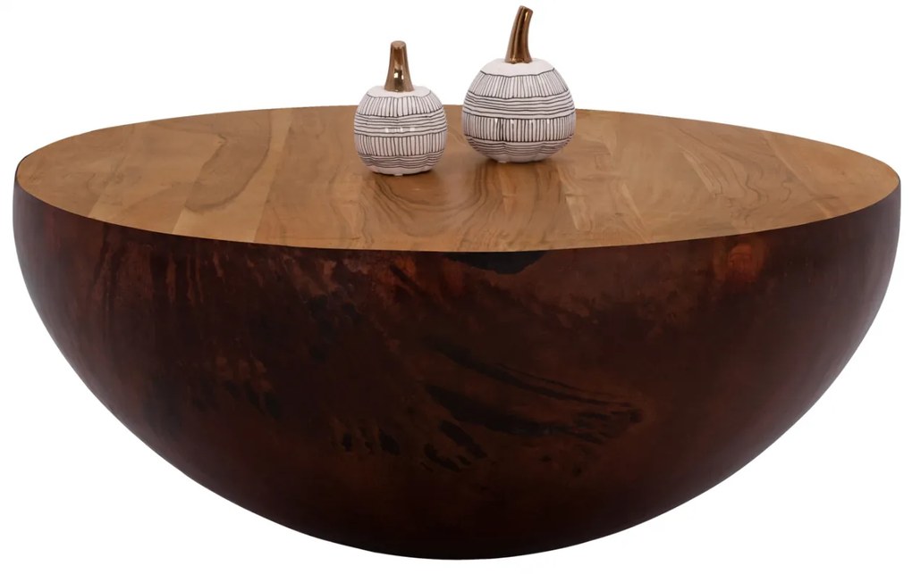 ΔΙΑΚΟΣΜΗΤΙΚΟ ΤΡΑΠΕΖΙ ΣΑΛΟΝΙΟΥ BOWL Φ90X40Yεκ. RUSTY ΜΕ ΞΥΛΟ ΑΚΑΚΙΑΣ HM8717.02