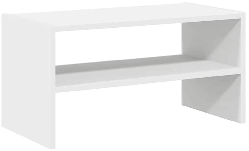 vidaXL Ράφι παπουτσιών στοιβαζόμενο λευκό 60x30x30,5 cm