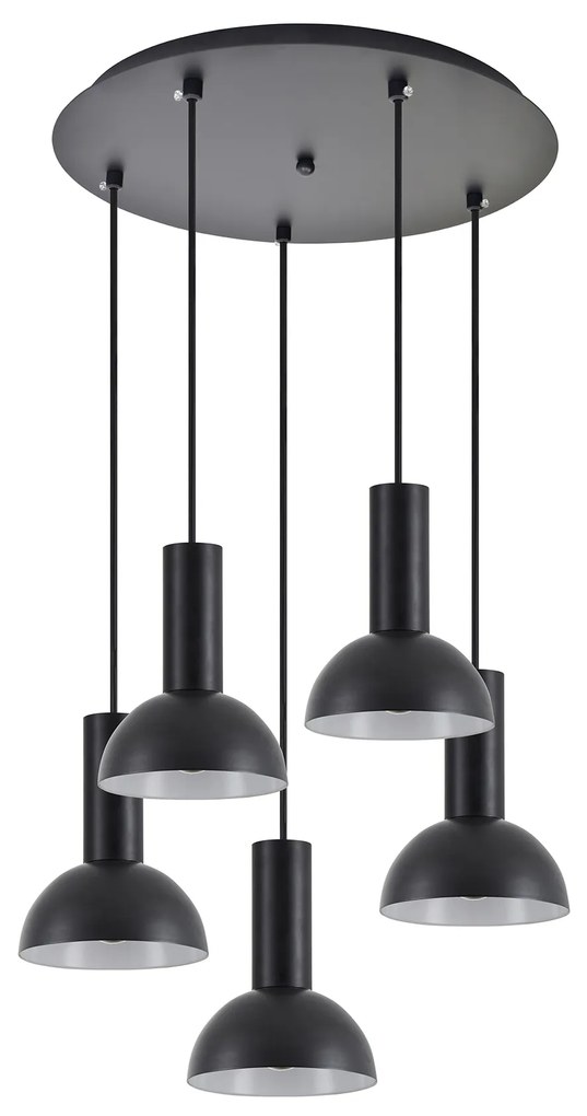 SE21-BL-4-5BL-MS3 ADEPT TUBE Black Pendant Black Metal Shade+ HOMELIGHTING 77-8559