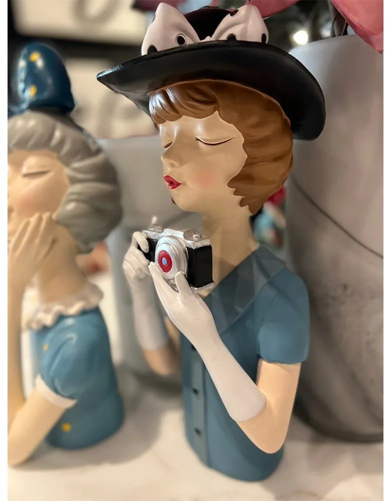 TRAVEL GIRL 6 DECO POLYRESIN ΠΟΛΥΧΡΩΜΟ 14,5x14xH33,5cm - 020796