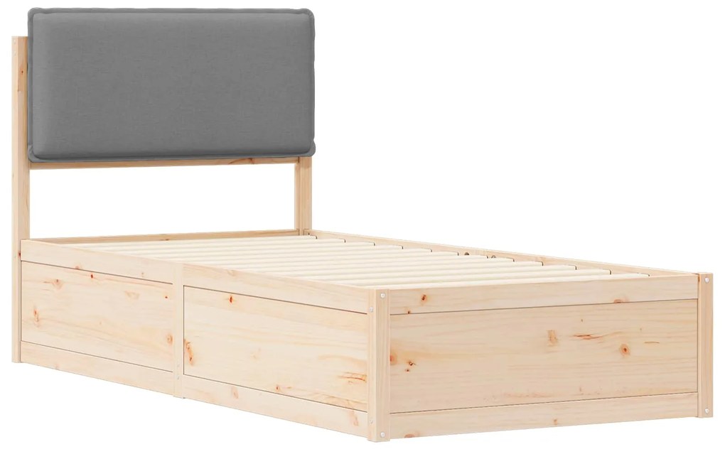 vidaXL Σκελετός Κρεβατιού με Επενδεδυμένο Κεφαλάρι Ανοιχτό γκρι