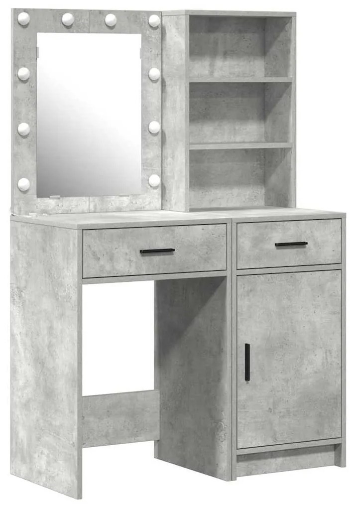vidaXL Σετ Τραπεζιού Μακιγιάζ 2 pcs Σκυρόδεμα Γκρι 50 x 41 x 135 εκ