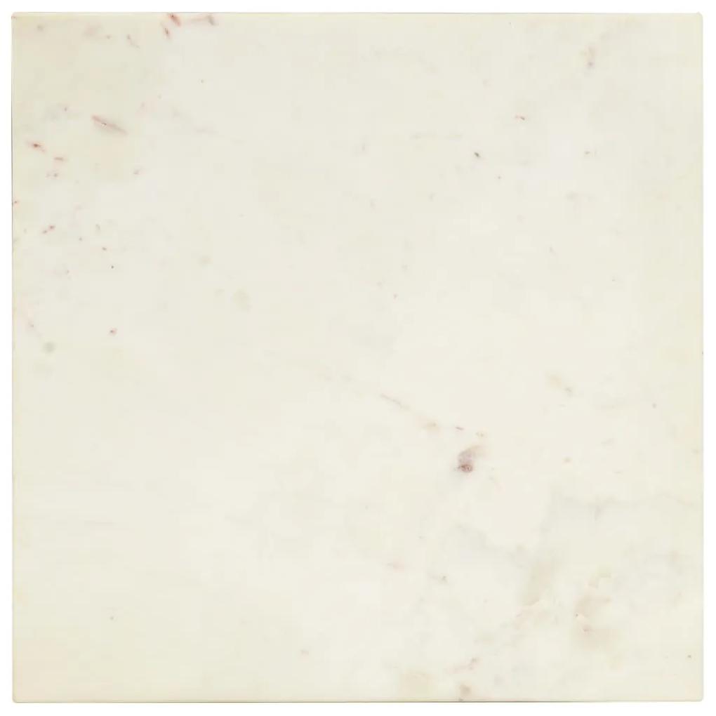 vidaXL Τραπεζάκι Σαλονιού Λευκό 40x40x35 εκ. Πέτρα με Μαρμάρινη Υφή