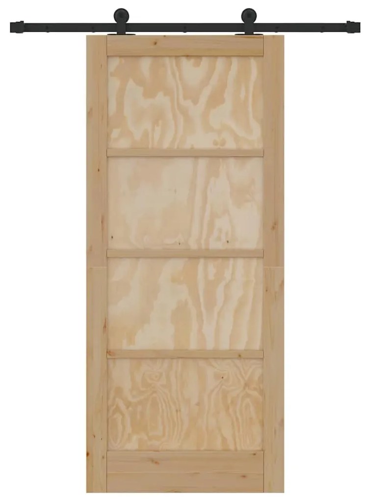 vidaXL Συρόμενη Πόρτα ORKDAL Φυσικό και μαύρο 86 x 198.5 cm