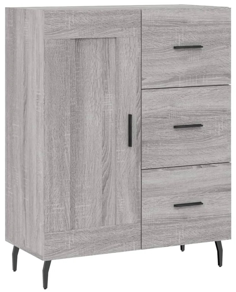 vidaXL Ντουλάπι Γκρι Sonoma 69,5 x 34 x 180 εκ. Επεξεργασμένο Ξύλο