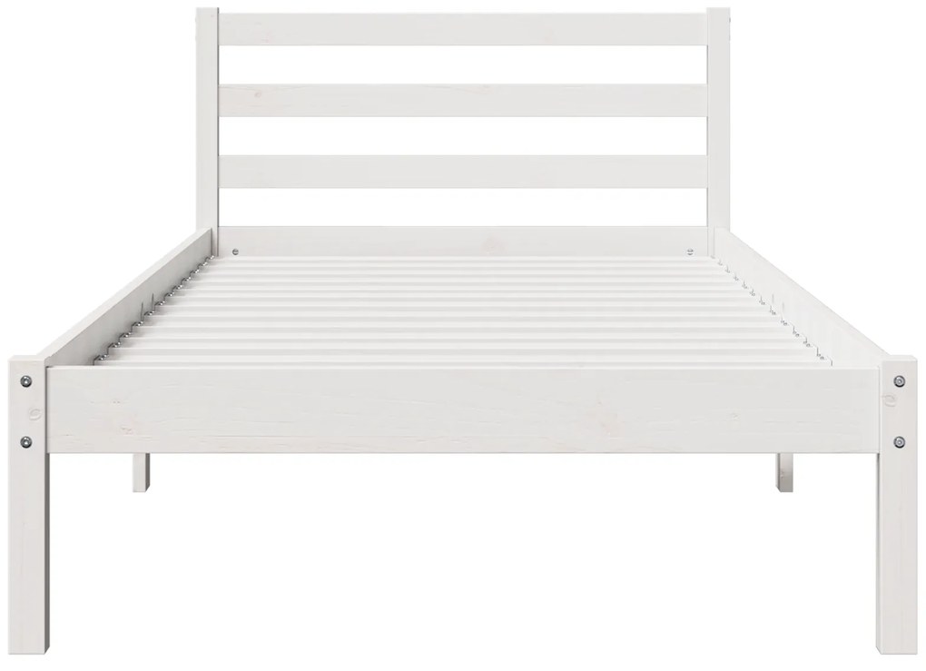 vidaXL Κρεβάτι με Κεφαλάρι Λευκό 80x210 cm Μασίφ Ξύλο Πεύκου