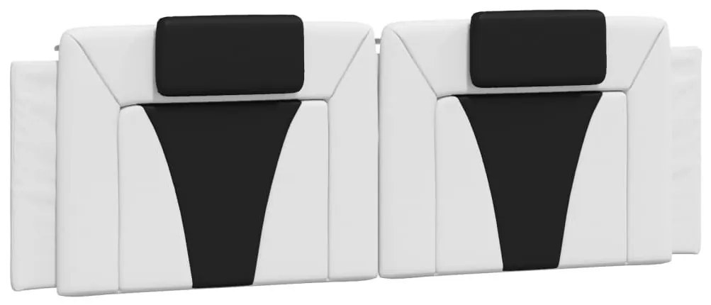 Πλαίσιο Κρεβατιού με Κεφαλάρι Λευκό/Μαύρο 160x200εκ Συνθ. Δέρμα - Λευκό