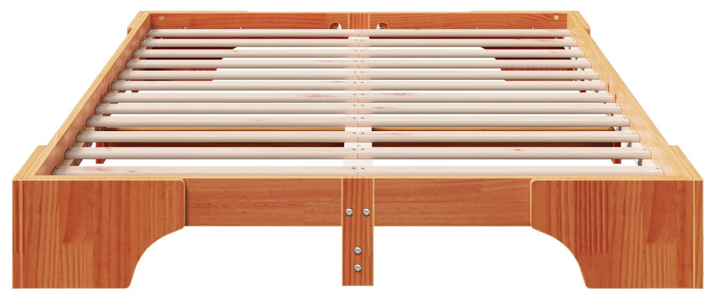 vidaXL Κρεβάτι Κερωμένο καφέ Ξύλο 120 x 200 cm Καφέ Κρεβάτι Ορθογώνιο