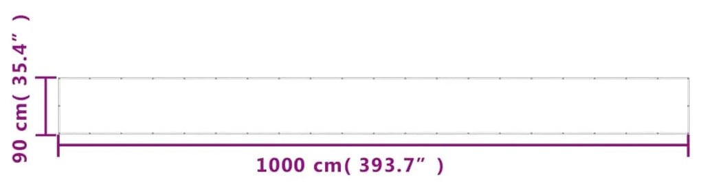 vidaXL Διαχωριστικό Βεράντας Κρεμ 90x1000εκ 100% Πολ. Ύφασμα Oxford