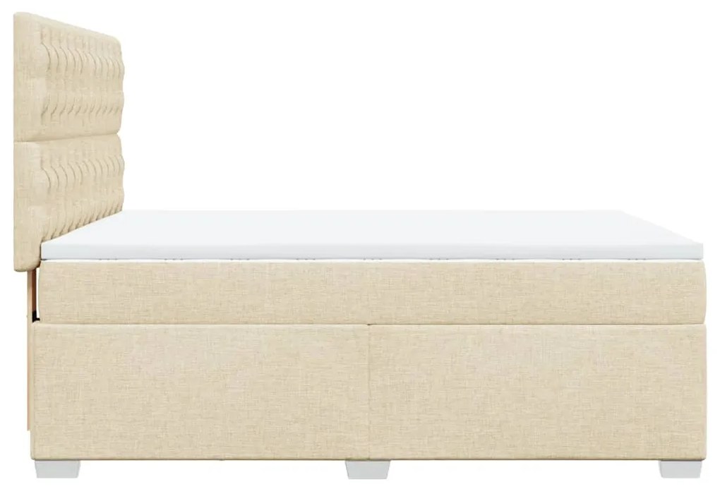 ΚΡΕΒΑΤΙ BOXSPRING ΜΕ ΣΤΡΩΜΑ ΚΡΕΜ 160X200 ΕΚ. ΥΦΑΣΜΑΤΙΝΟ 3292851