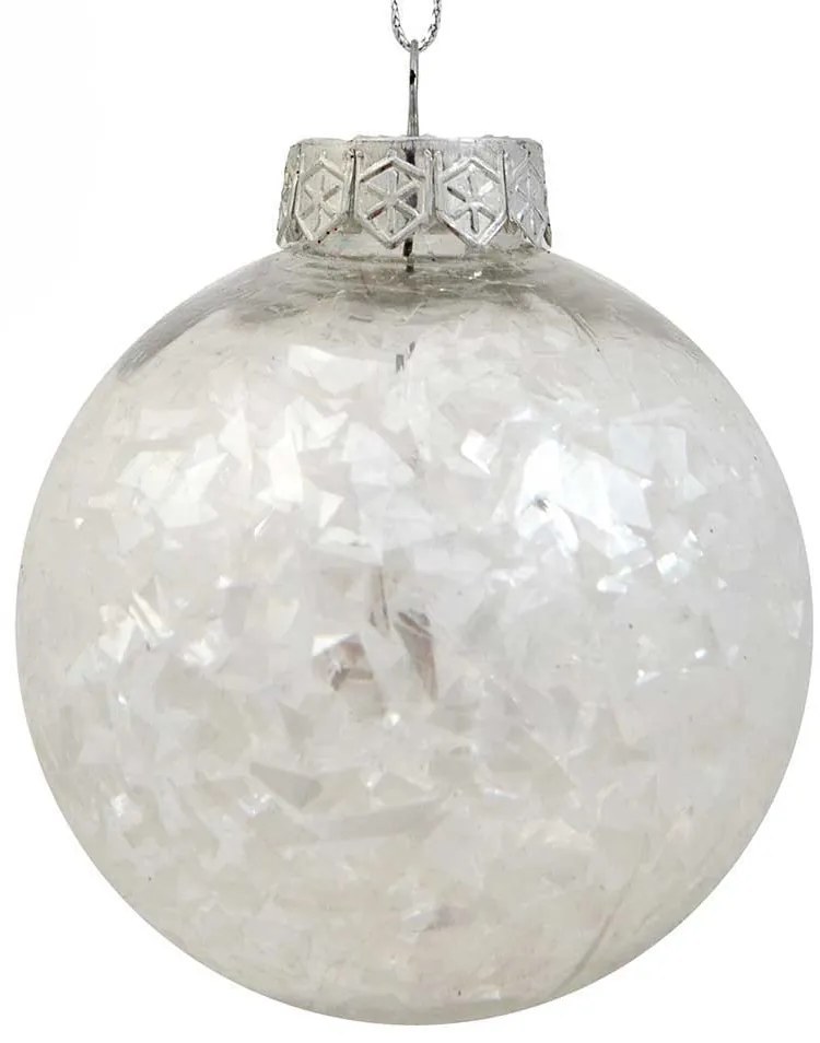 Χριστουγεννιάτικη Μπάλα Λευκό Περλέ 8cm 235457