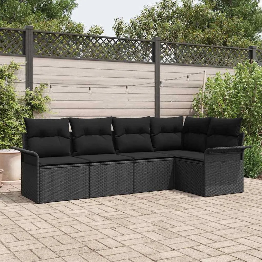 vidaXL Σετ Καναπέ Κήπου 5 pcs 242.5 x 132.5 x 85 εκ. Πολυ ράταν
