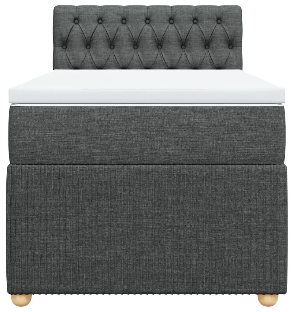 vidaXL Κρεβάτι Boxspring με Στρώμα Σκούρο Γκρι 80x200 εκ. Υφασμάτινο