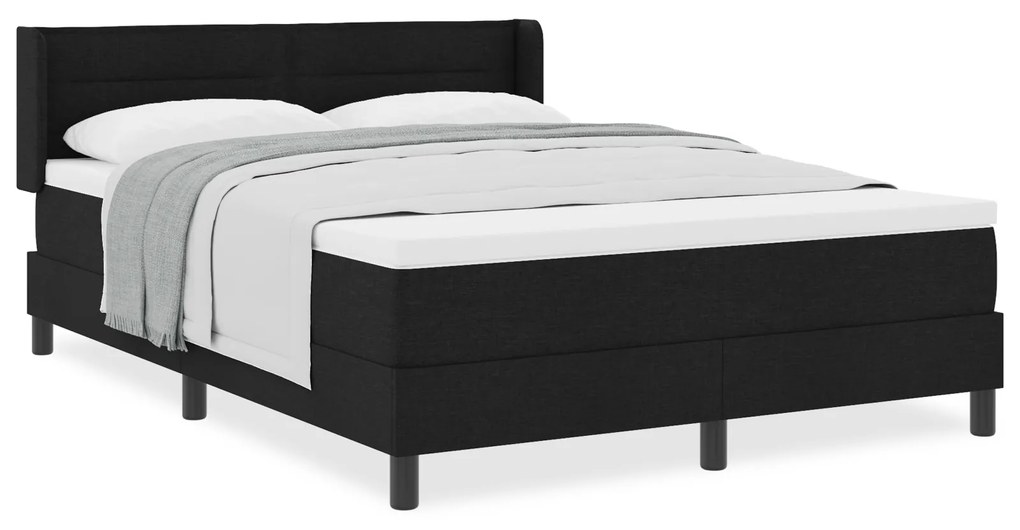 vidaXL Κρεβάτι box spring με στρώμα με στρώμα Μαύρο 160 x 200 cm