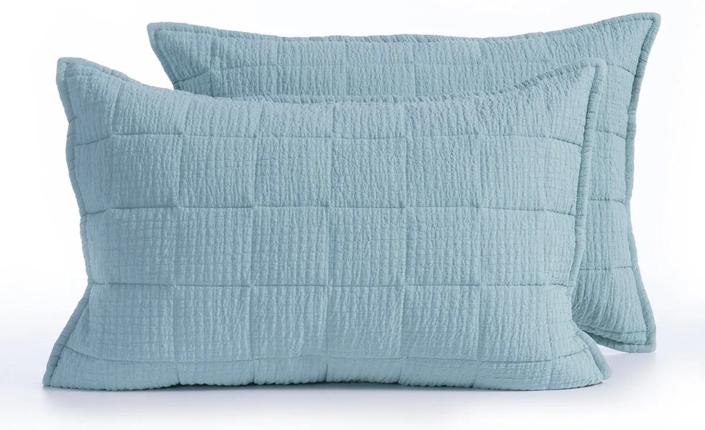 Ζεύγος Μαξιλαροθήκες Καπιτονέ (52x72) Nef-Nef Homeware Elements Olympia Silver - Blue