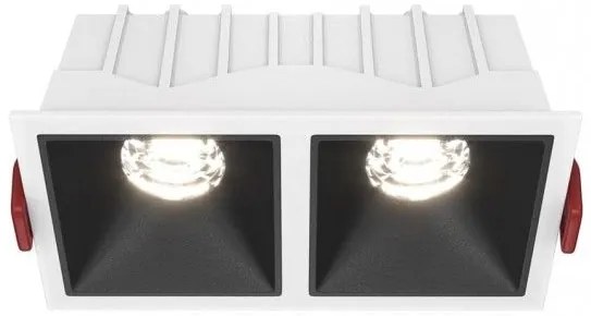 Χωνευτό Σποτ Οροφής Alfa LED 20W 4000K Διπλό Μαύρο-Λευκό DL043-02-10W4K-SQ-WB MAYTONI DL043-02-10W4K-SQ-WB Ασπρόμαυρο