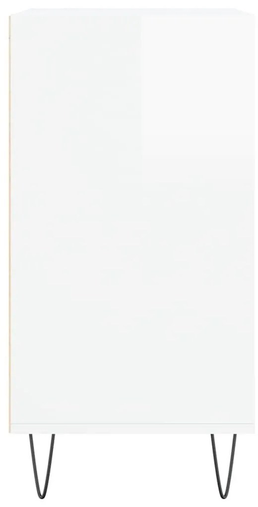 Ραφιέρα Γυαλιστερή Λευκή 57 x 35 x 70 εκ. από Επεξεργ. Ξύλο - Λευκό