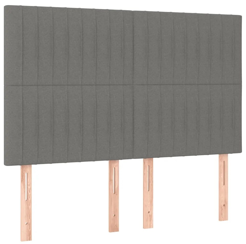 vidaXL Κρεβάτι Boxspring με Στρώμα Σκούρο Γκρι 140x190 εκ. Υφασμάτινο