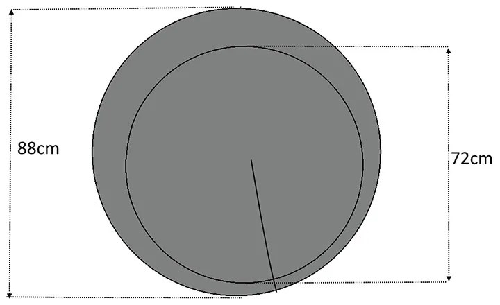 Καθρέφτης τοίχου Moon Megapap χρώμα γκρι 88x88x2,2εκ.