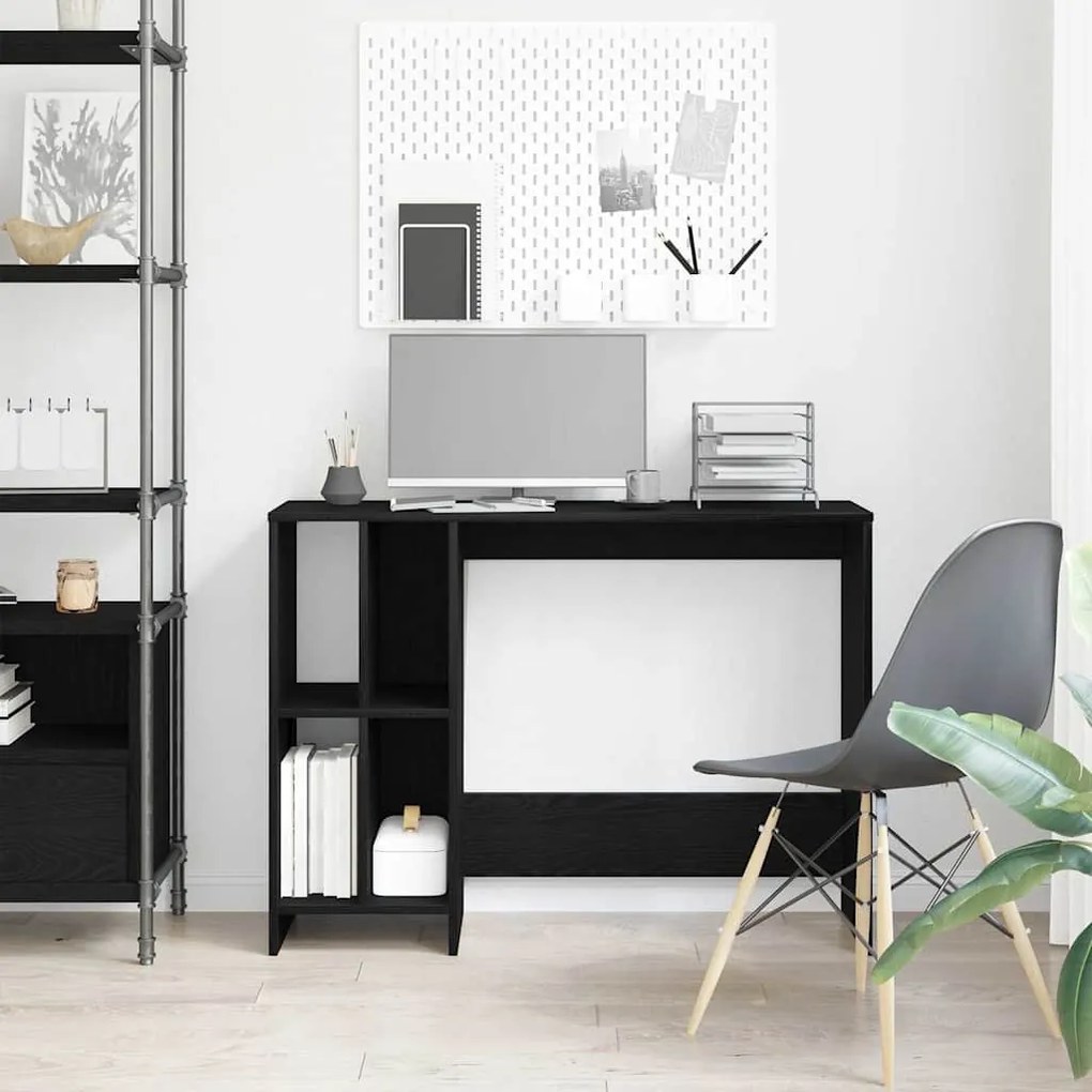 vidaXL Γραφείο Μαύρη Οξυά 102,5 x 35 x 75 εκ Επεξεργασμένο ξύλο