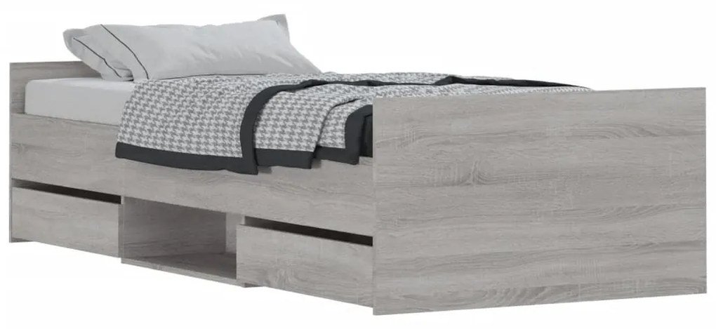 Πλαίσιο Κρεβατιού με Κεφαλάρι/Ποδαρικό Γκρι Sonoma 100x200 εκ. - Γκρι