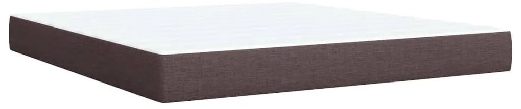vidaXL Κρεβάτι Boxspring με Στρώμα Σκούρο Καφέ 180x200 εκ Υφασμάτινο