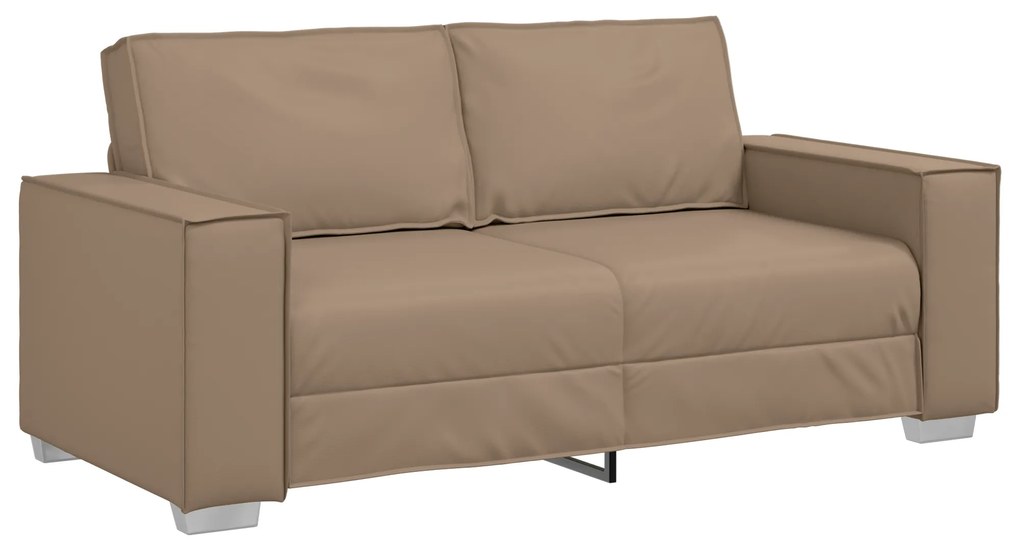 vidaXL Καναπές Loveseat Καπουτσίνο 140 εκ Συνθετικό Δέρμα
