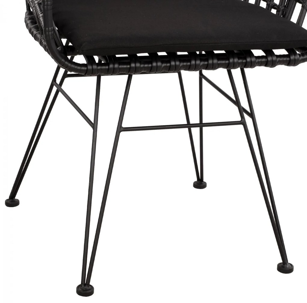 Καρέκλα - Πολυθρόνα ALLEGRA C5456.02 Μεταλλική με Wicker Μαύρο Τύπου Φωλιά 59Χ56,5Χ83Υ εκ. 59x56.5x83 εκ.