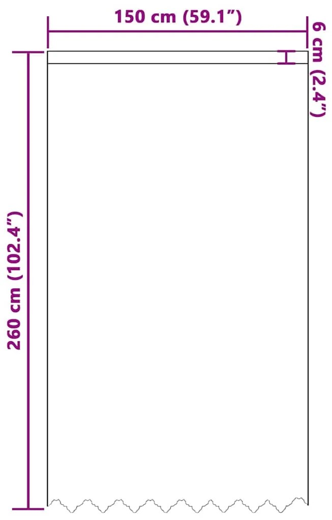 vidaXL Κουρτίνες με κουρτίνες Λευκό 150 x 260 εκ. Πολυεστέρας