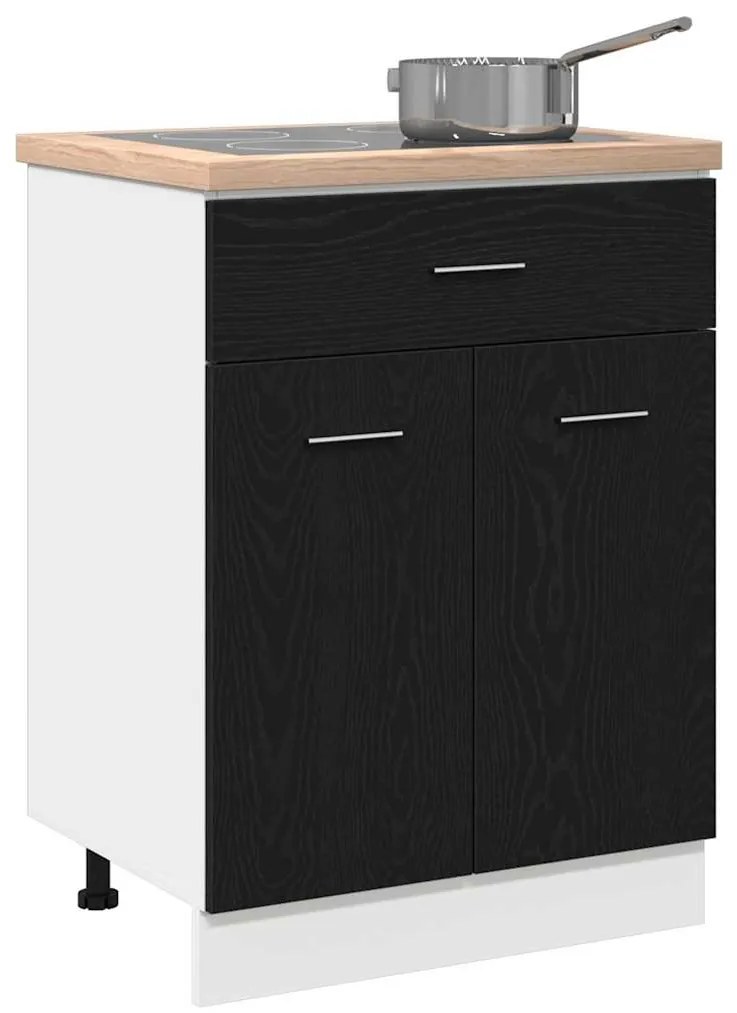 vidaXL Βάση Συρταριού Μαύρη δρυς 60 x 46 x 81.5 εκ Επεξεργασμένο ξύλο