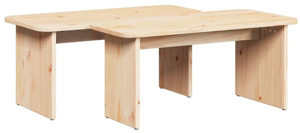 vidaXL Τραπεζάκι σαλονιού 2 pcs Φυσικό Μασίφ ξύλο πεύκου