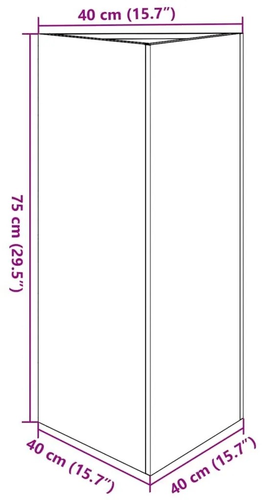 Ζαρντινιέρα Κήπου Μαύρο Τρίγωνο 40x34,5x70εκ από Ατσάλι - Μαύρο