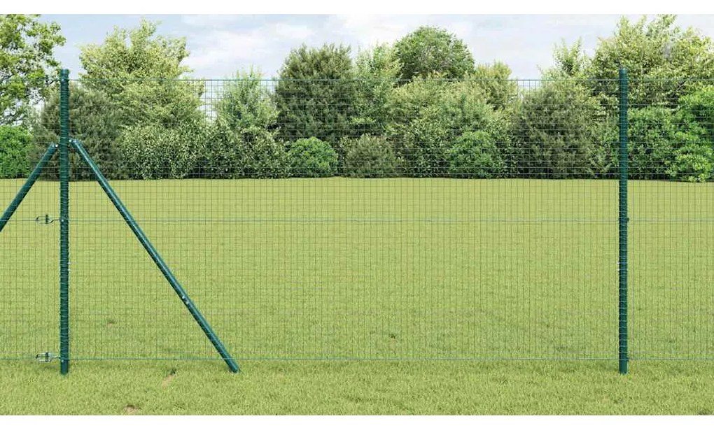 Στύλος Περιφράξεων Πράσινο 10 x 1 μ (25 x 25 mm πλέγμα) Ατσάλι