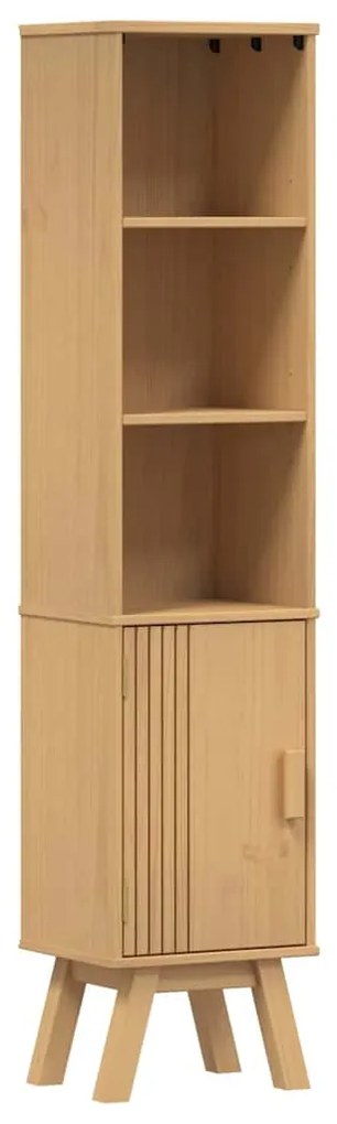vidaXL Ντουλάπι Μπάνιου Καφέ 35 x 30 x 159 εκ Μασίφ ξύλο πεύκου