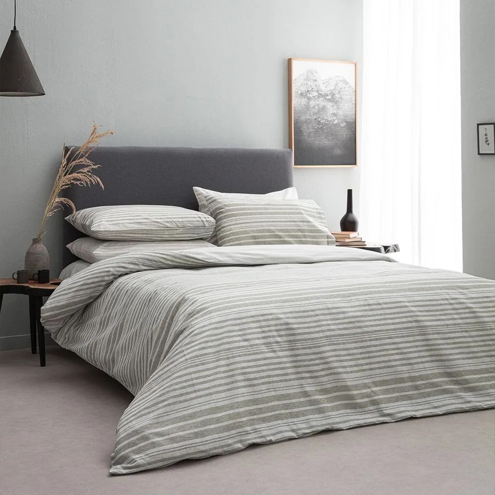 Σεντόνια Virginia-1 Με Λάστιχο (Σετ 4τμχ) Grey Vesta Home Queen Size 160x225cm 100% Βαμβάκι