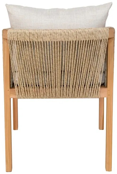 Καρέκλα - Πολυθρόνα Clarin σκελετός teak ξύλο και pu σε φυσική απόχρωση 55x65x73 εκ. 55x65x73 εκ.