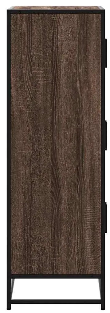 Highboard καφέ δρυς Κατασκευασμένο ξύλο και μέταλλο - Καφέ