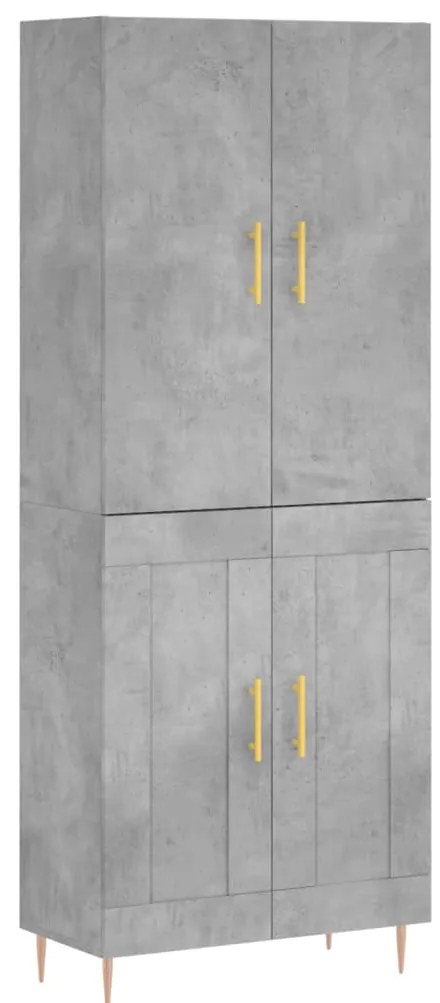 vidaXL Ντουλάπι Γκρι Σκυροδέματος 69,5x34x180 εκ. Επεξεργασμένο Ξύλο