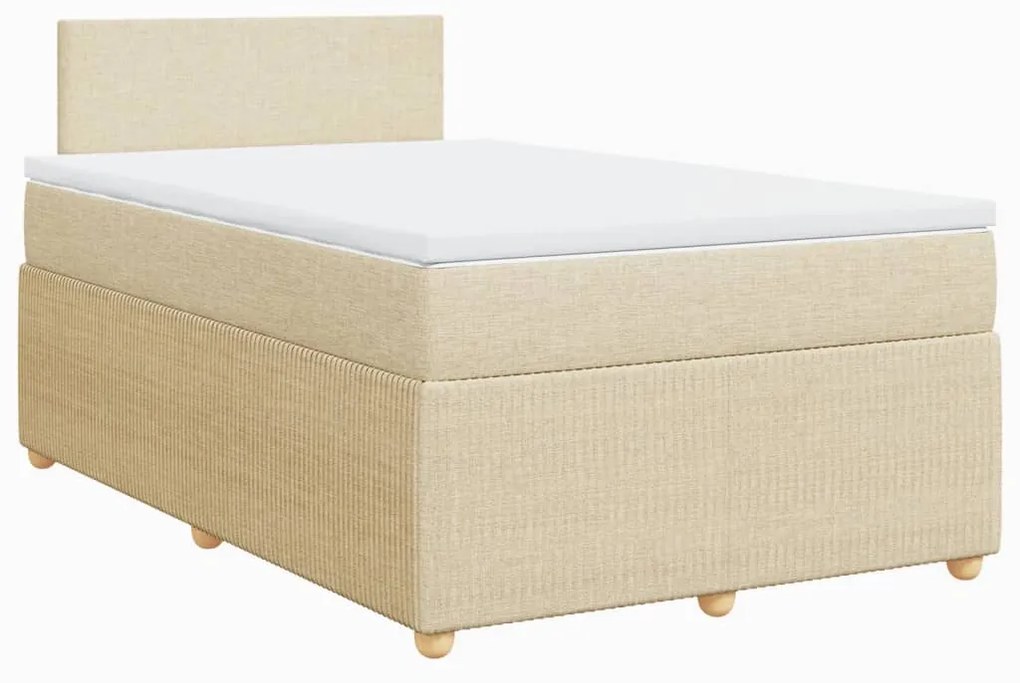 ΚΡΕΒΑΤΙ BOXSPRING ΜΕ ΣΤΡΩΜΑ ΚΡΕΜ 120X200 ΕΚ. ΥΦΑΣΜΑΤΙΝΟ 3287421