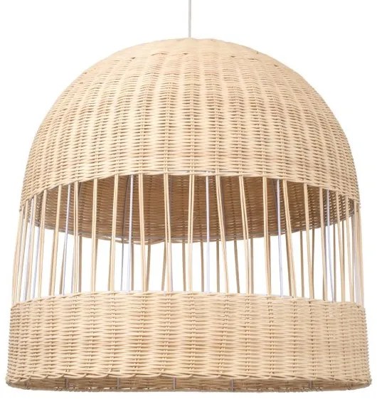 Κρεμαστό Φωτιστικό Οροφής Μπεζ Μπαμπού Καμπάνα LUCIA 01726 Globostar-1726-Μπεζ 01726