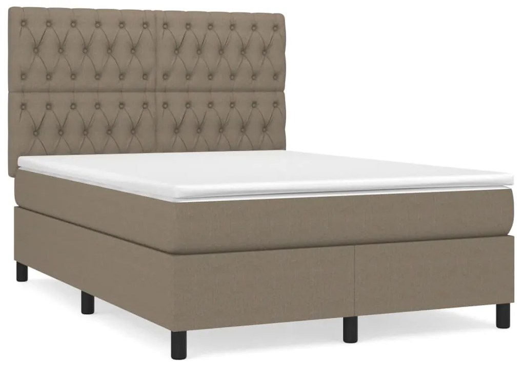 ΚΡΕΒΑΤΙ BOXSPRING ΜΕ ΣΤΡΩΜΑ TAUPE 140X200 ΕΚ. ΥΦΑΣΜΑΤΙΝΟ 3142021