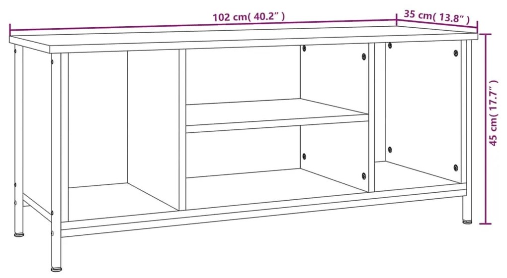 Έπιπλο Τηλεόρασης Sonoma Δρυς 102 x 35 x 45 εκ. Επεξεργ. Ξύλο - Καφέ