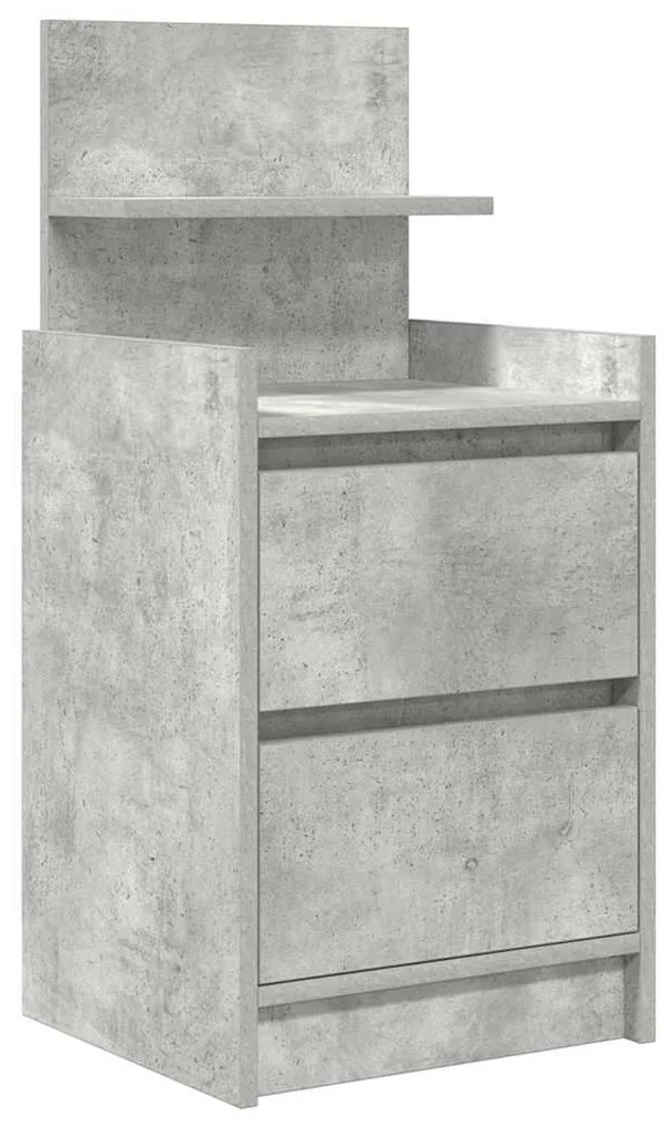 vidaXL Κομοδίνα με 2 συρτάρια 2 τεμάχια Γκρι Σκυροδέματος 38x34x80 εκ.