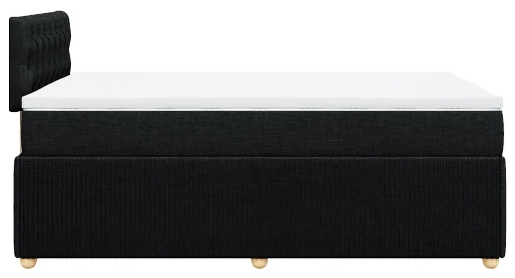 vidaXL Κρεβάτι Boxspring με Στρώμα Μαύρο 120x200 εκ. Υφασμάτινο