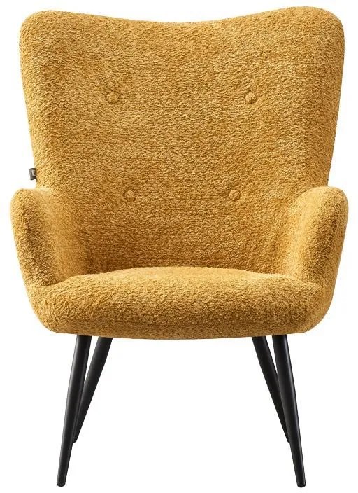 Πολυθρόνα C-06 Fylliana με Μεταλλικά Πόδια και Κίτρινο Ύφασμα 80x75x97 εκ. 80x75x97 εκ.