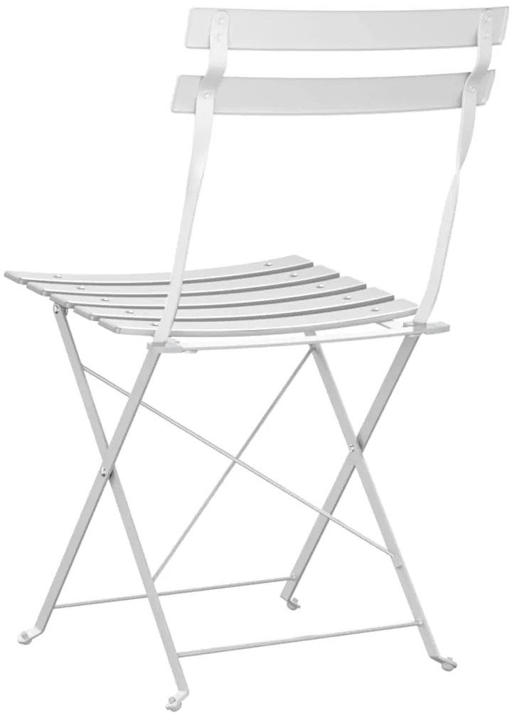 vidaXL Πτυσσόμενη Καρέκλα Κήπου 2 pcs Λευκό 42 x 46 x 82εκ Μέταλλο