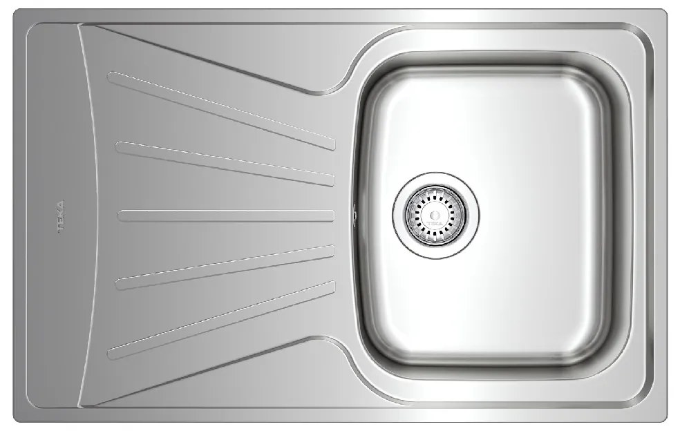 Νεροχύτης Inox TEKA 1 Γούρνα με Ποδιά  για Ένθετη Τοποθέτηση 79x50cm STARBRIGHT 45 EASY 115120037
