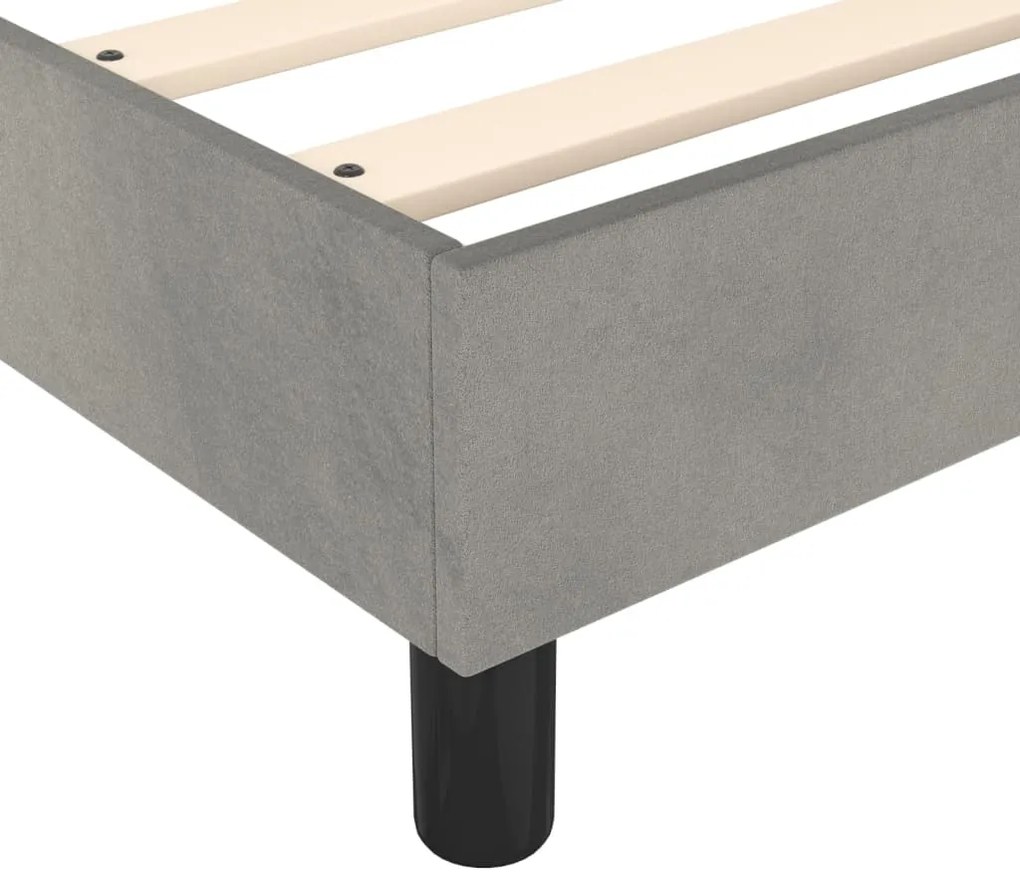 vidaXL Κρεβάτι Boxspring με Στρώμα Ανοιχτό Γκρι 140x200 εκ. Βελούδινο